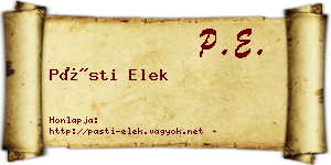 Pásti Elek névjegykártya