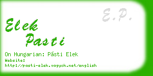 elek pasti business card